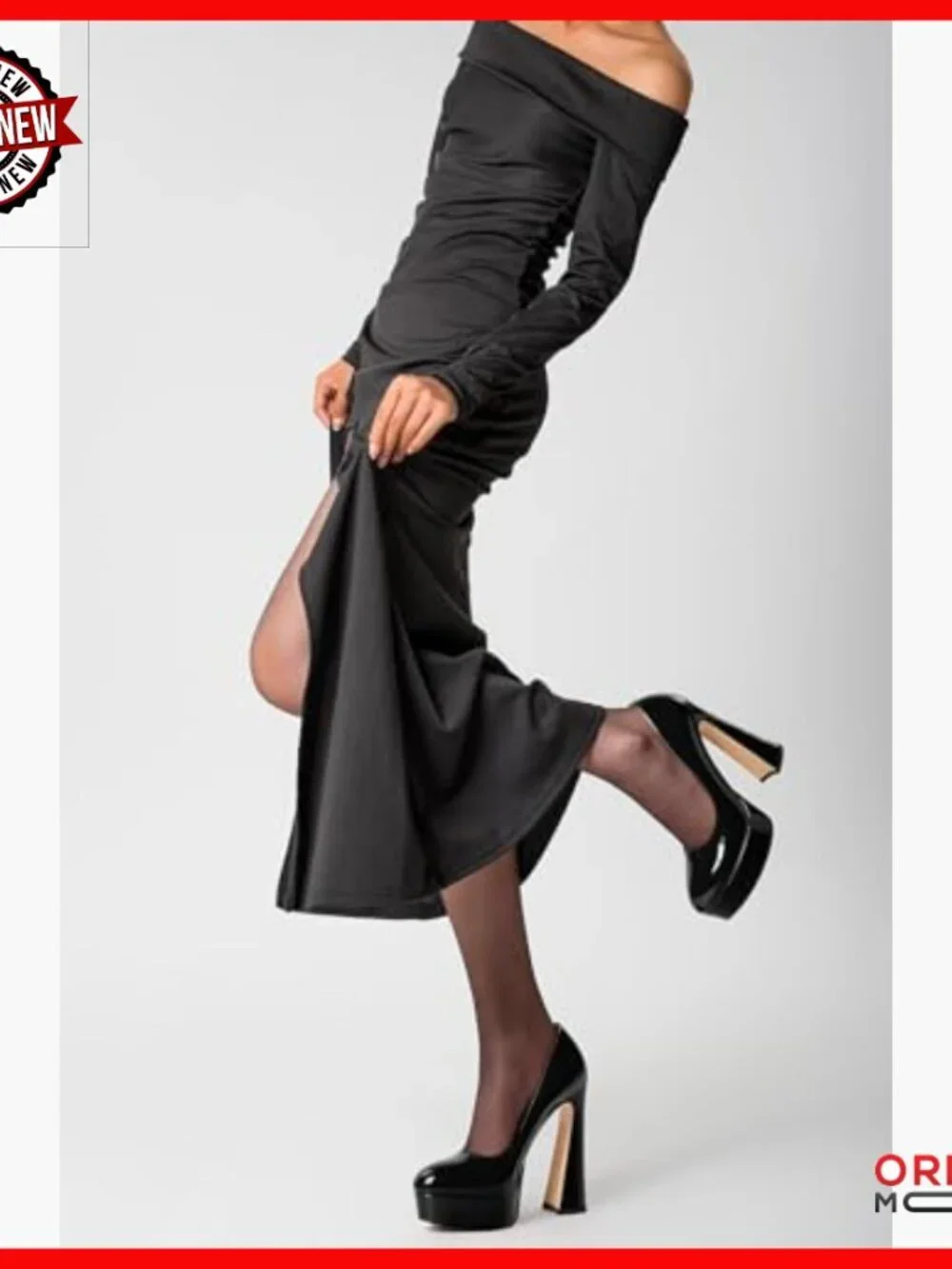 Chunky Block Heel Pumps 5.5 Inch Platform Round Toe Slip-on